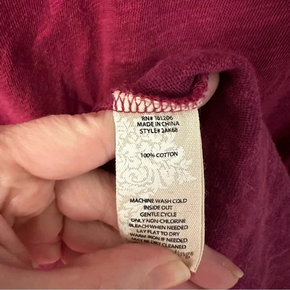 Soft Surroundings Women's Dark Pink Long Sleeve Tunic Dress w/ Pockets Sz S GUC - Picture 7 of 9